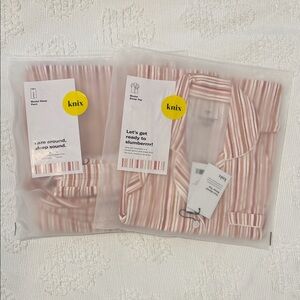 knix Pink & White Striped Sleep Set